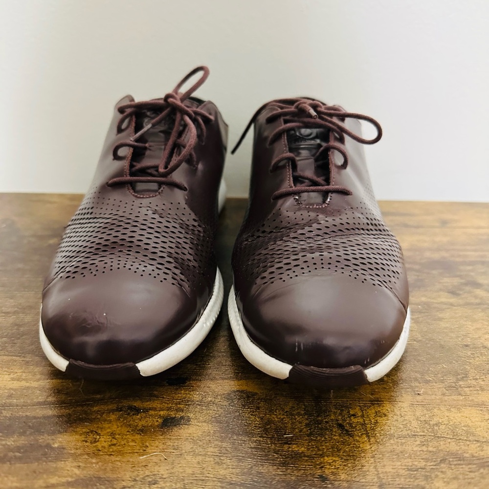 Cole Haan 2. ZeroGrand Laser Wing Oxford Shoes Dark Maroon/Plum Womens Size 8,5 - Picture 5 of 11